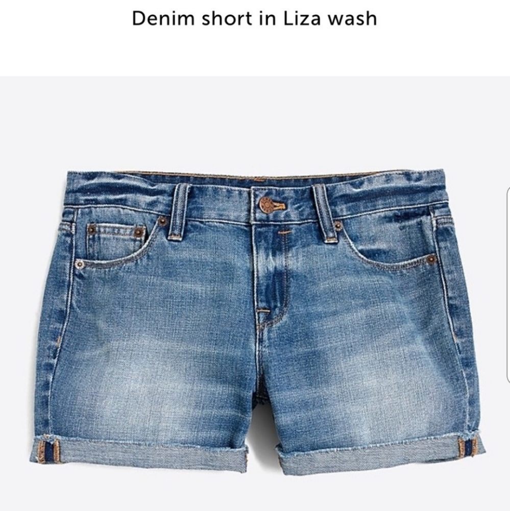 J Crew Denim Jean Shorts Blue Cuffed 25